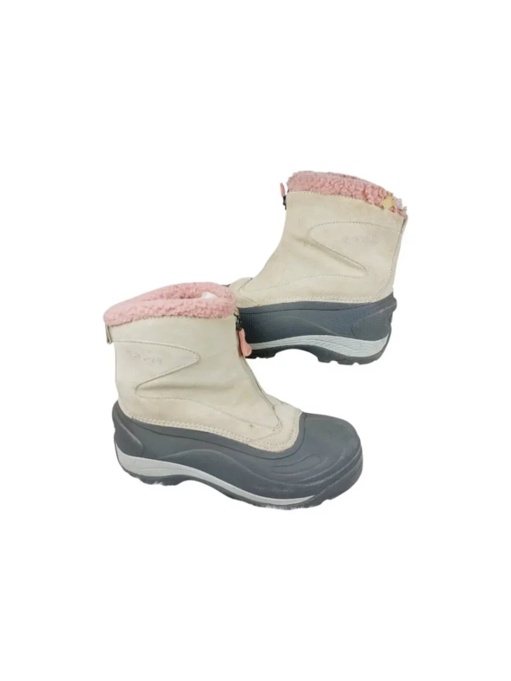 Columbia Women's Off White Pink Cascadian Snowchill Thermolite Winter Boots Sz 8